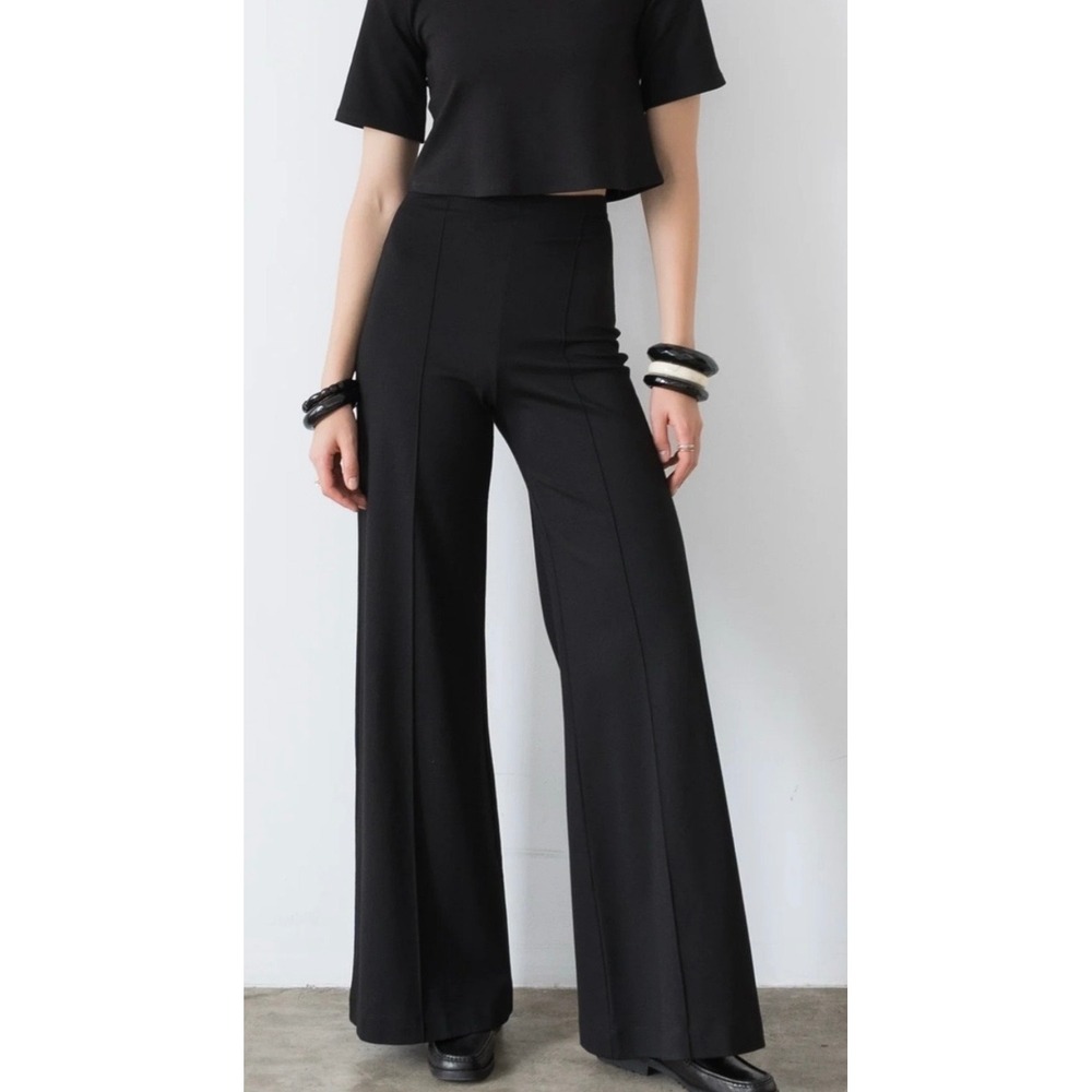 Ripley Rader Los Angeles Black Wide Leg High Waisted Ponte Pants Size 3 Medium